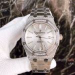 Fake Audemars Piguet Royal Oak Diamond Watches Stainless Steel Silver Dial 44mm